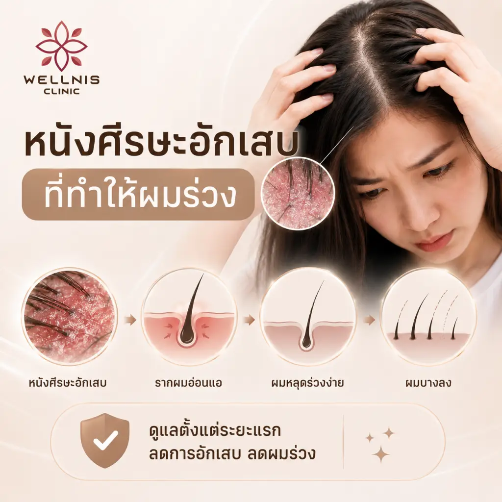 หนังศีรษะอักเสบ สาเหตุสำคัญที่ทำให้ผมร่วง