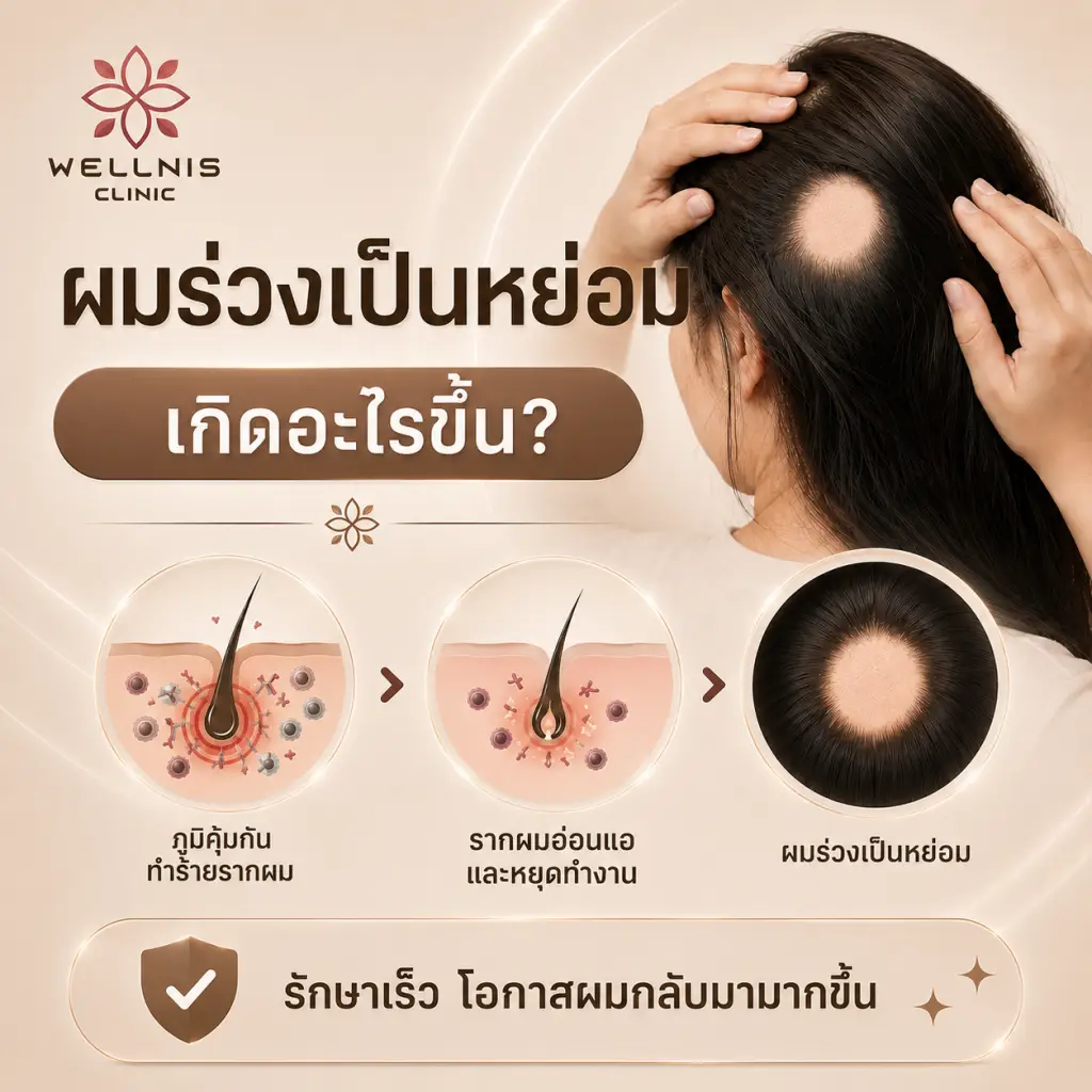 ผมร่วงเป็นหย่อมเกิดจากอะไร