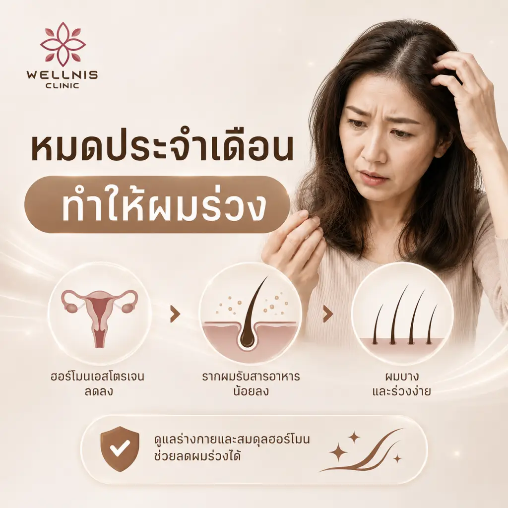 หมดประจำเดือนทำให้ผมร่วงผมบาง