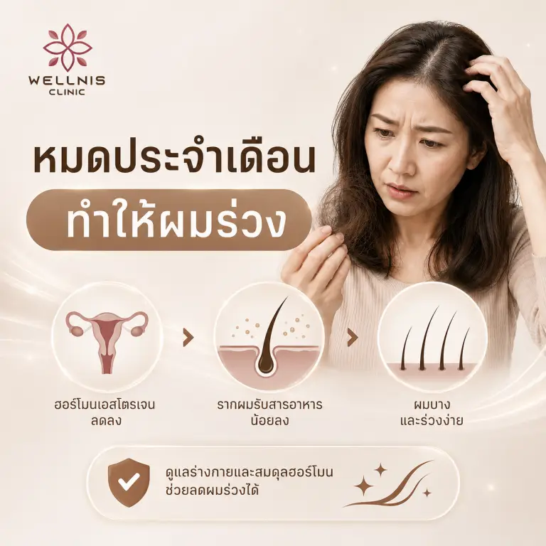หมดประจำเดือนทำให้ผมร่วงผมบาง