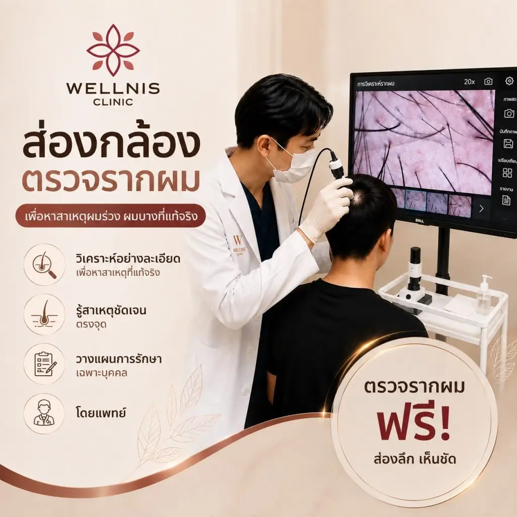 ส่องกล้องตรวจรากผม หาต้นตอผมร่วงที่แท้จริง ก่อนวางแผนรักษาเฉพาะบุคคล
