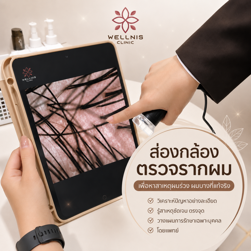 ส่องกล้องตรวจรากผม หาต้นตอผมร่วงที่แท้จริง ก่อนวางแผนรักษาเฉพาะบุคคล